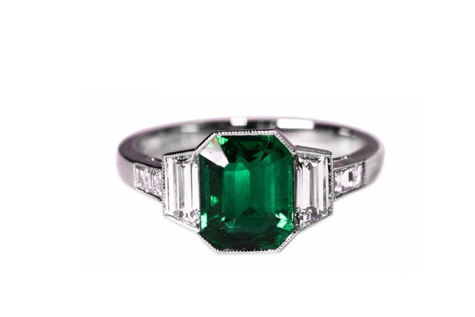 Emerald And Diamond Art Deco-Style Engagement Ring – Www.Igorman.Com