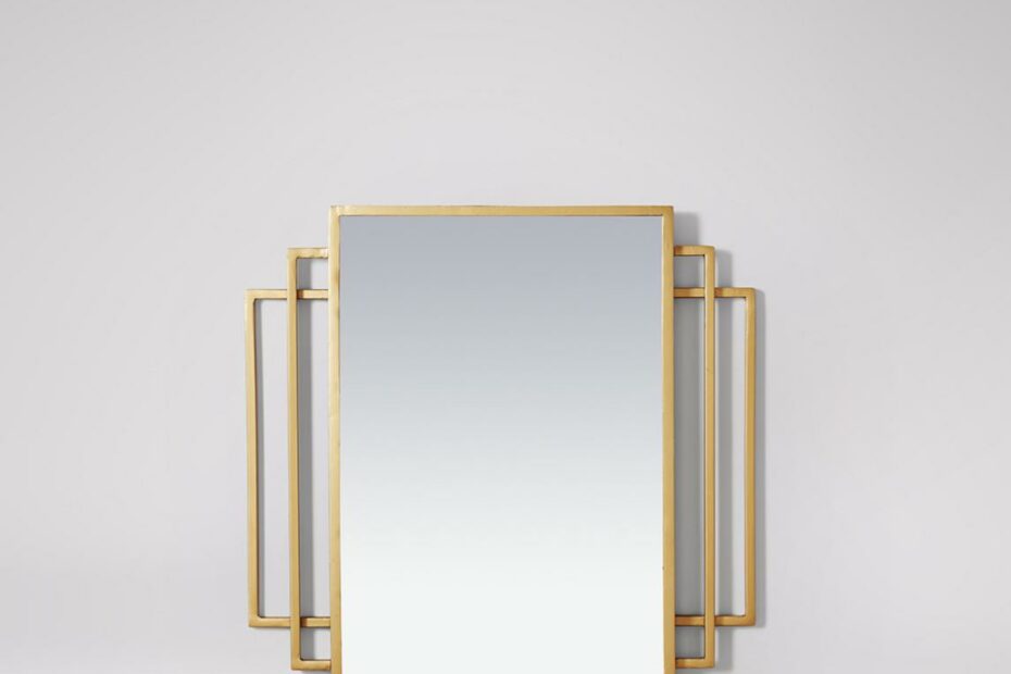 Claddagh Mirror, Art-Deco Style In Brass-Plated Steel | Swoon