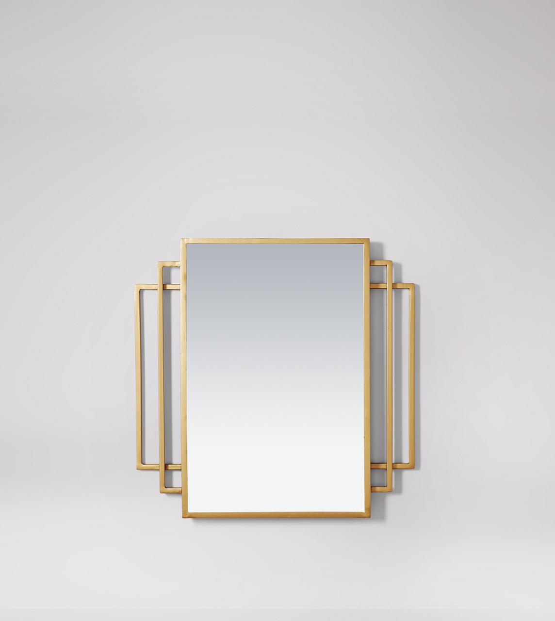 Claddagh Mirror, Art-Deco Style In Brass-Plated Steel | Swoon