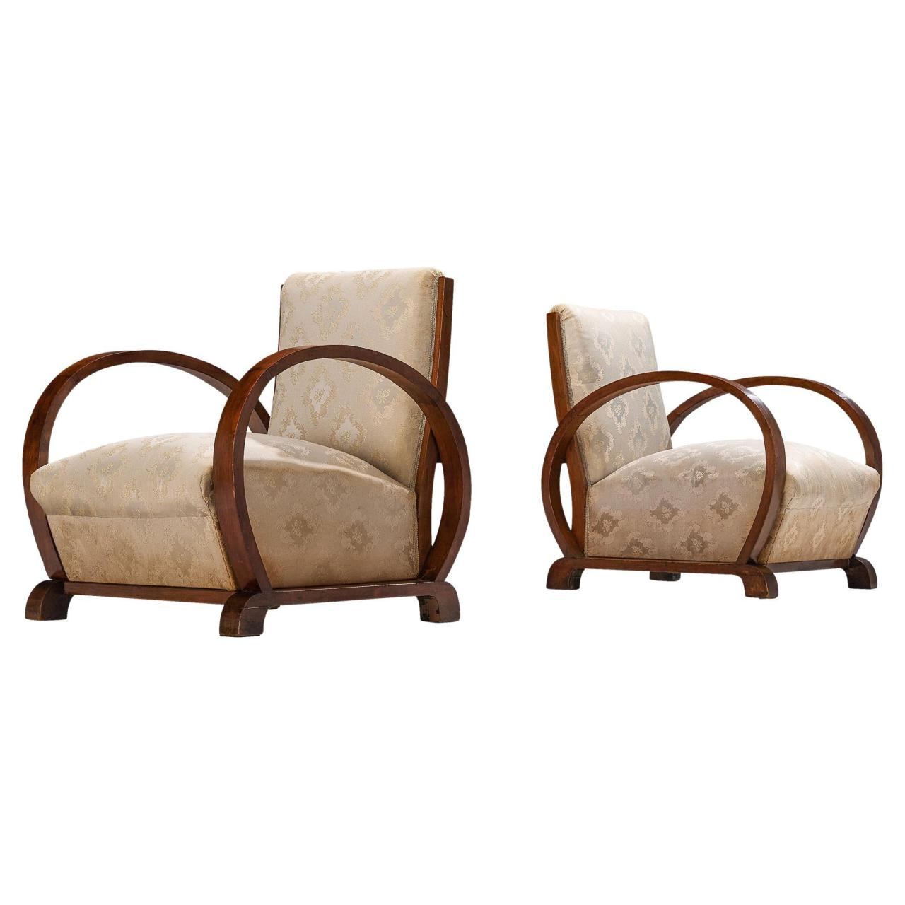 Art Deco Pair Of Lounge Chairs In Walnut And Floral Upholstery For Sale At  1Stdibs | Art Deco Lounge Chairs, 1930 Chairs, Art Deco Upholstered Chair