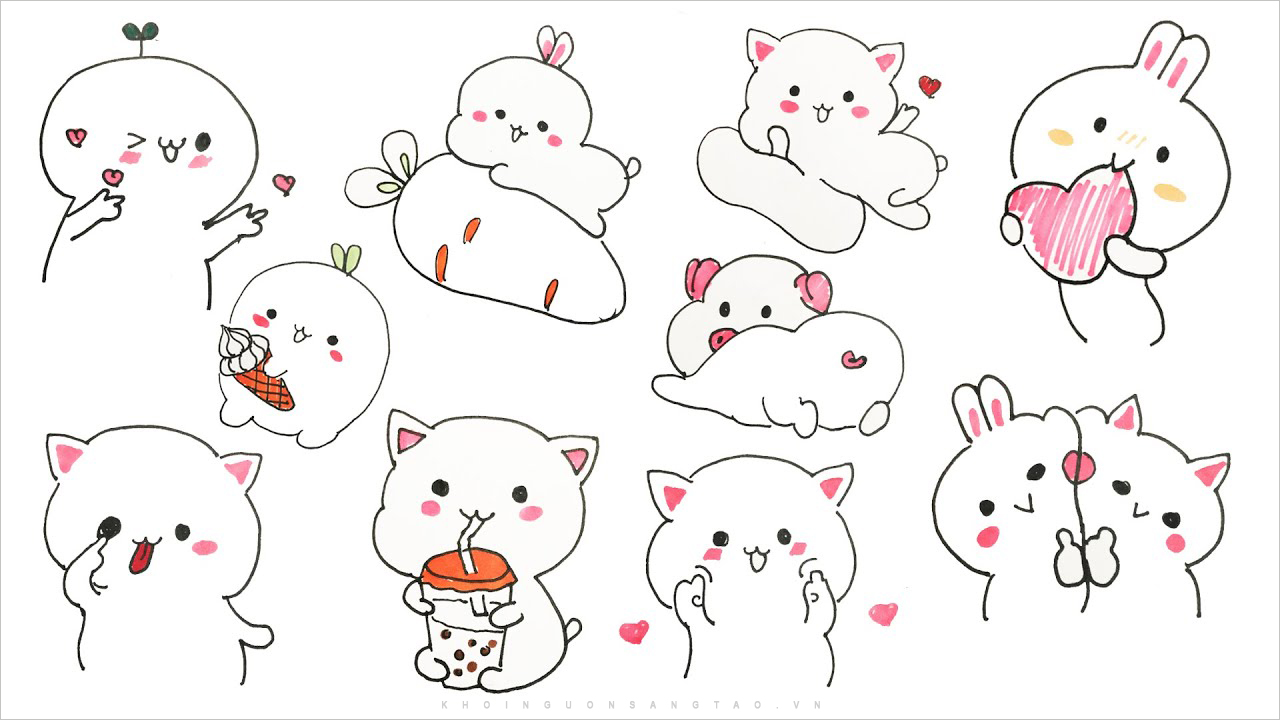 999+ Hình Vẽ Sticker Cute, Dễ Thương, Đáng Yêu Siêu Hot